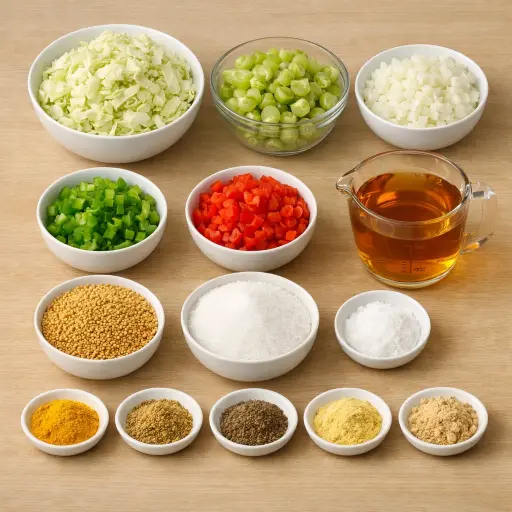 Ingredients for Southern-style Vegetable Chow Chow
