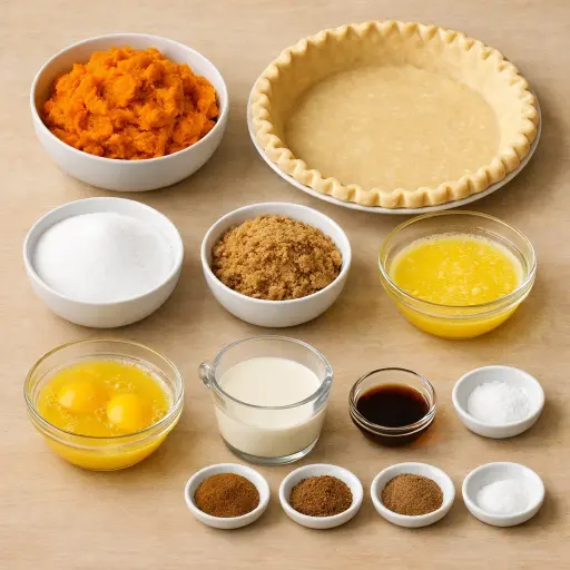 Ingredients for Southern Sweet Potato Pie