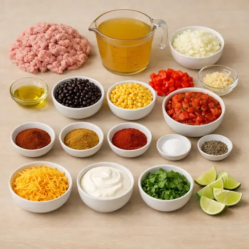 Ingredients for Southwest Black Bean Taco Soup