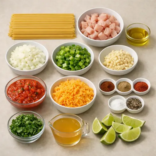 Ingredients for Southwest Chicken Spaghetti