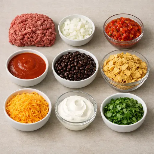 Ingredients for Southwest Spicy Taco Casserole