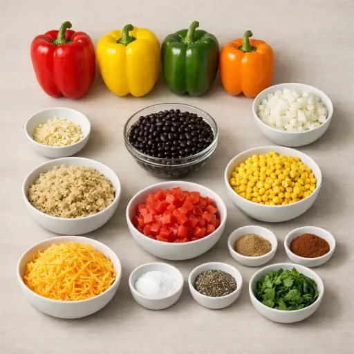 Ingredients for Southwestern Black Bean Stuffed Bell Peppers