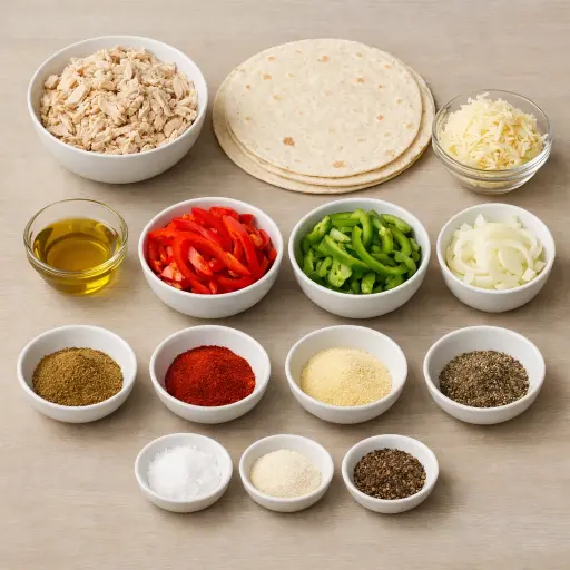 Ingredients for Southwestern Chicken Quesadillas