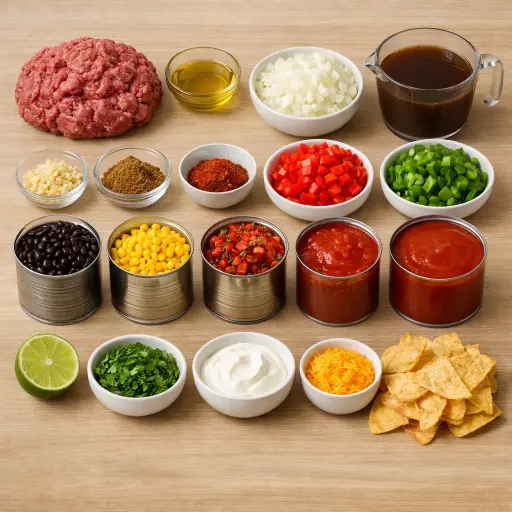 Ingredients for Southwestern Chipotle Taco Soup