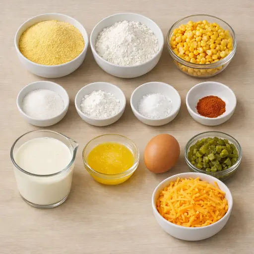Ingredients for Southwestern Corn Casserole