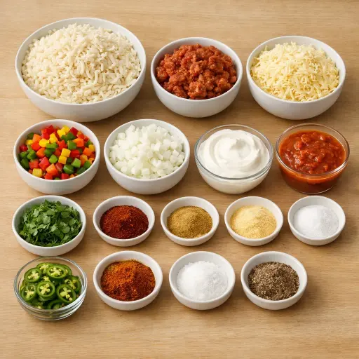 Ingredients for Southwestern Hash Brown Casserole