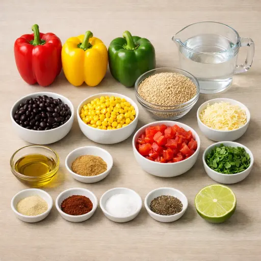 Ingredients for Southwestern Quinoa Stuffed Peppers