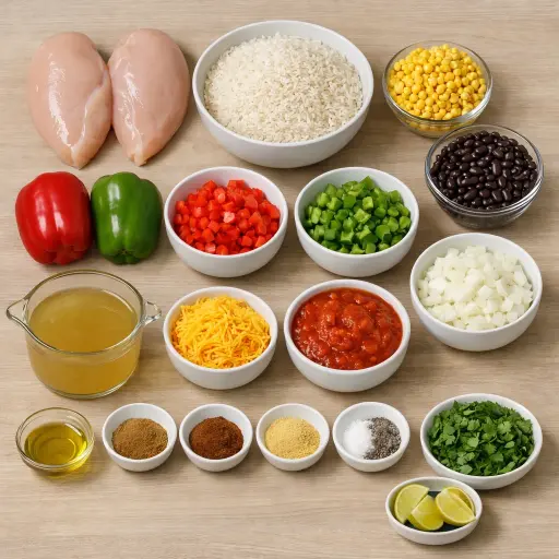 Ingredients for Southwestern Rice and Chicken Casserole