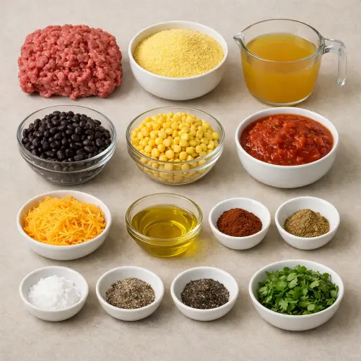 Ingredients for Southwestern Tamale Pie