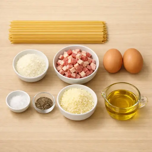 Ingredients for Spaghetti Carbonara