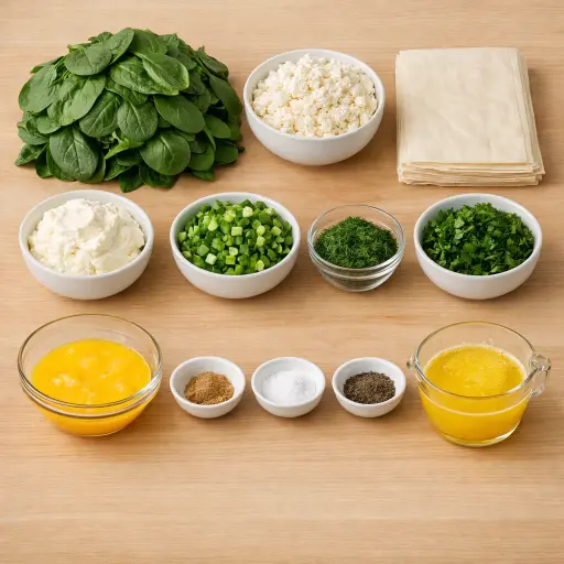 Ingredients for Spanakopita