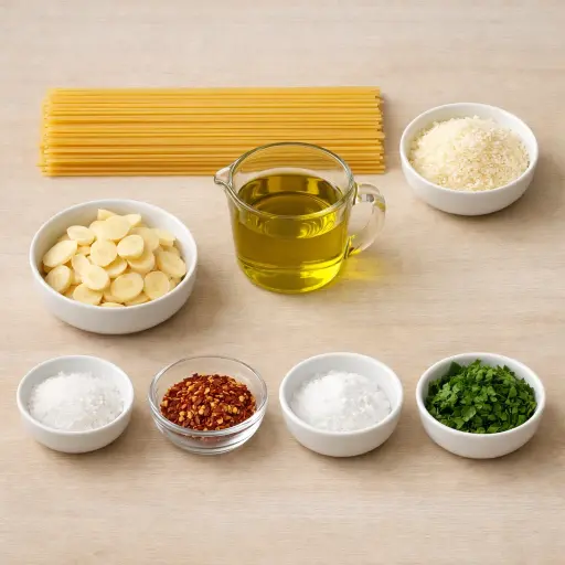 Ingredients for Speedy Spaghetti Aglio e Olio