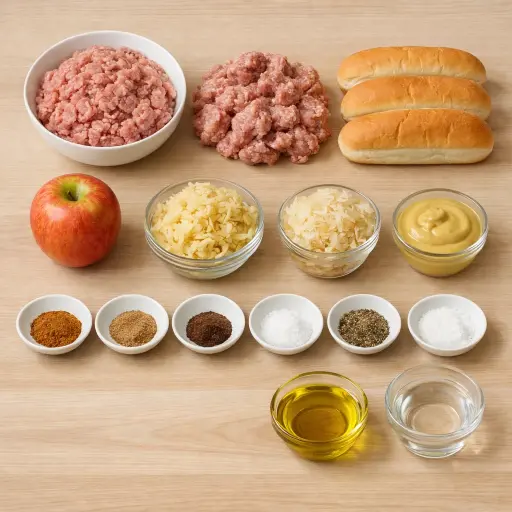 Ingredients for Spiced Apple Bratwurst Sausage