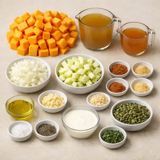 Ingredients for Spiced Apple Butternut Squash Soup