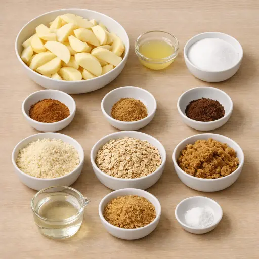 Ingredients for Spiced Apple Crisp