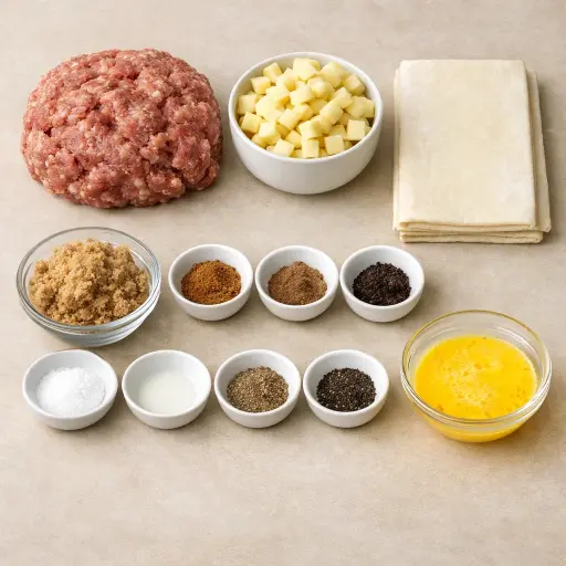 Ingredients for Spiced Apple Sausage Rolls