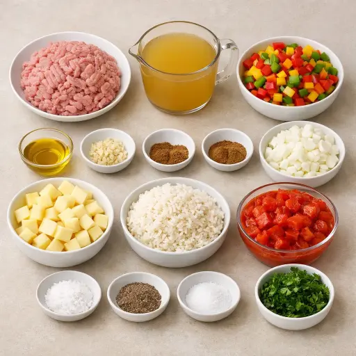 Ingredients for Spiced Apple Stuffed Pepper Soup