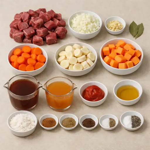 Ingredients for Spiced Autumn Beef Stew
