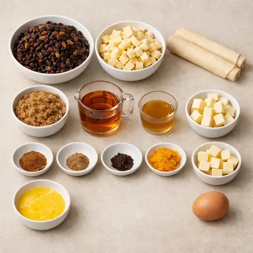 Ingredients for Spiced Autumn Mincemeat Pie