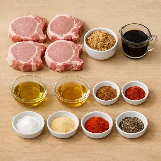 Ingredients for Spiced Brown Sugar Pork Chops