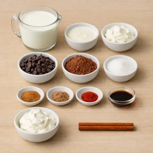 Ingredients for Spiced Cinnamon Hot Chocolate