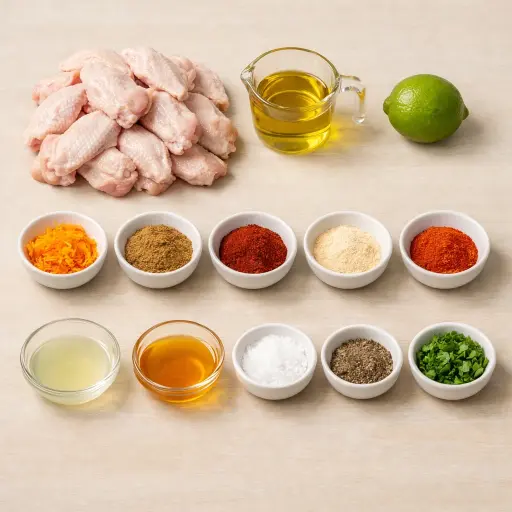Ingredients for Spiced Citrus Chicken Wings