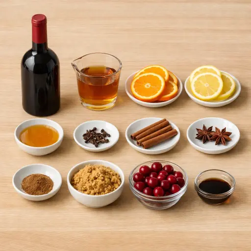Ingredients for Spiced Citrus Mulled Wine