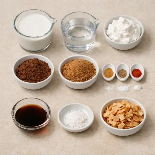 Ingredients for Spiced Coconut Hot Chocolate