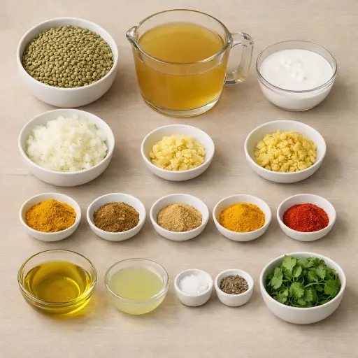 Ingredients for Spiced Coconut Lentil Soup