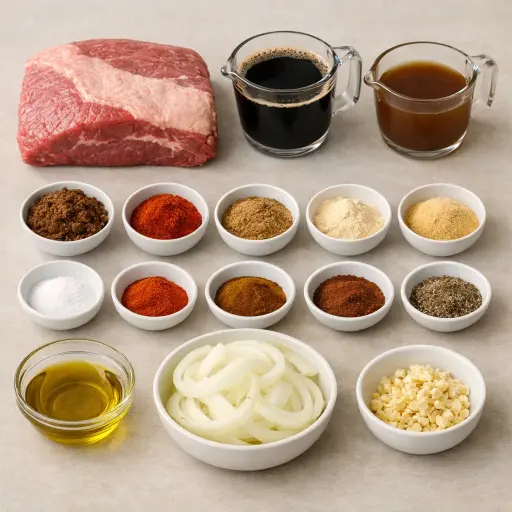 Ingredients for Spiced Coffee Beef Brisket