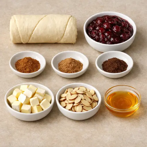 Ingredients for Spiced Cranberry Brie Bites