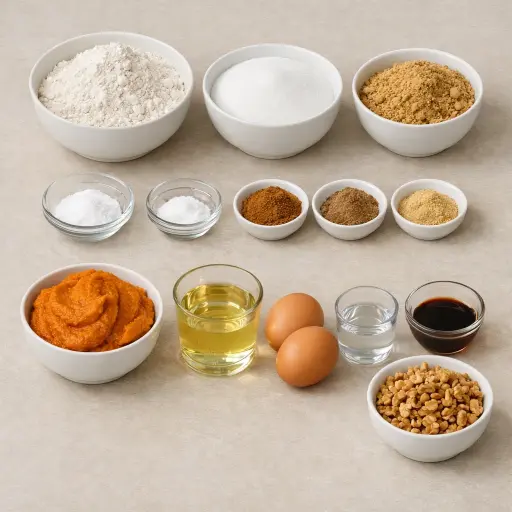 Ingredients for Spiced Harvest Pumpkin Muffins