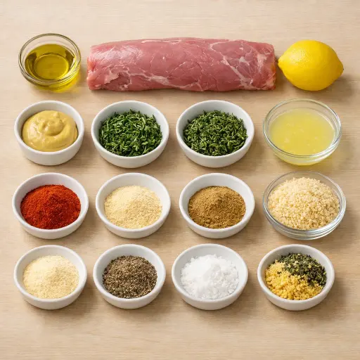 Ingredients for Spiced Herb-Crusted Roast Pork Tenderloin