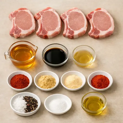 Ingredients for Spiced Honey-Glazed Pork Chops