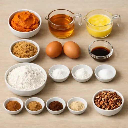 Ingredients for Spiced Honey Pumpkin Muffins