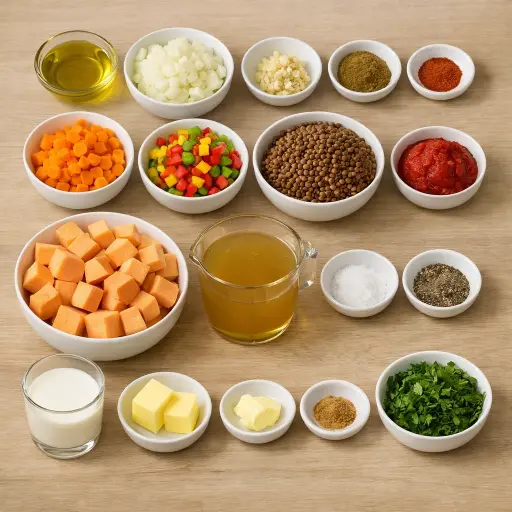 Ingredients for Spiced Lentil Shepherd's Pie