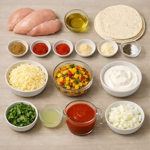 Ingredients for Spiced Mango Chicken Enchiladas
