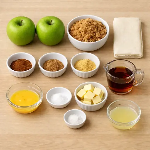 Ingredients for Spiced Maple Apple Dumplings
