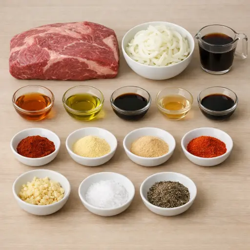 Ingredients for Spiced Maple Brisket