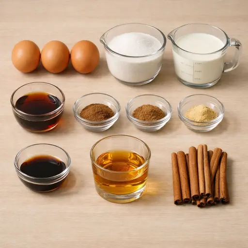 Ingredients for Spiced Maple Eggnog