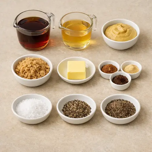 Ingredients for Spiced Maple Ham Glaze