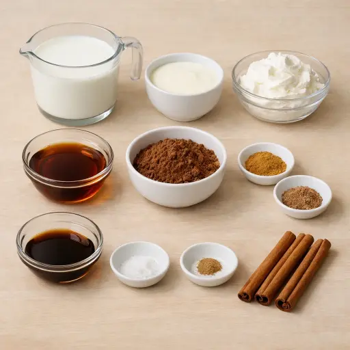 Ingredients for Spiced Maple Hot Chocolate