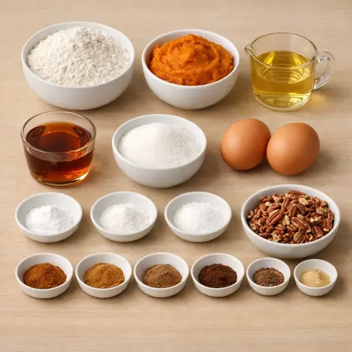 Ingredients for Spiced Maple Pumpkin Bread