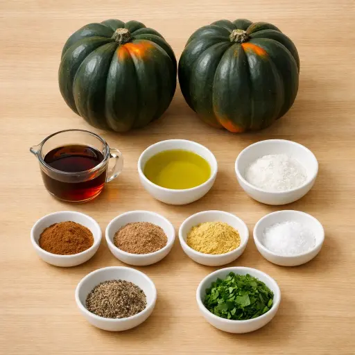 Ingredients for Spiced Maple Roasted Acorn Squash