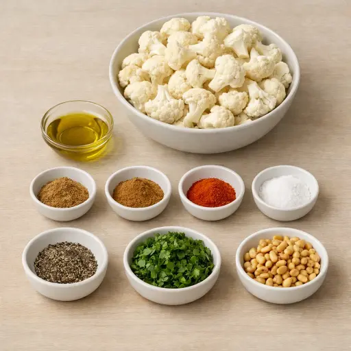 Ingredients for Spiced Maple Roasted Cauliflower