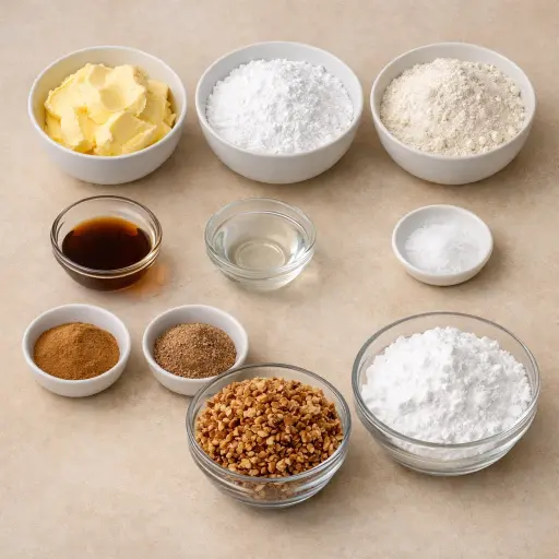 Ingredients for Spiced Mexican Wedding Cookies