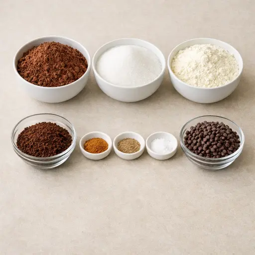 Ingredients for Spiced Mocha Hot Chocolate Mix