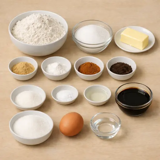 Ingredients for Spiced Molasses Cookies