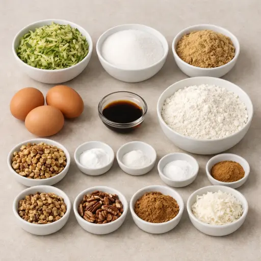 Ingredients for Spiced Nutty Zucchini Bread