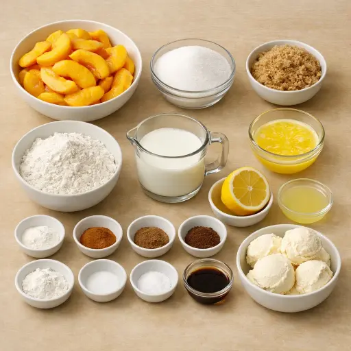 Ingredients for Spiced Peach Cobbler Delight